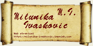 Milunika Ivašković vizit kartica